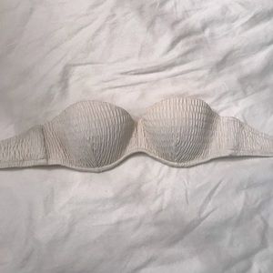 victoria’s secret smocked white bandeau top